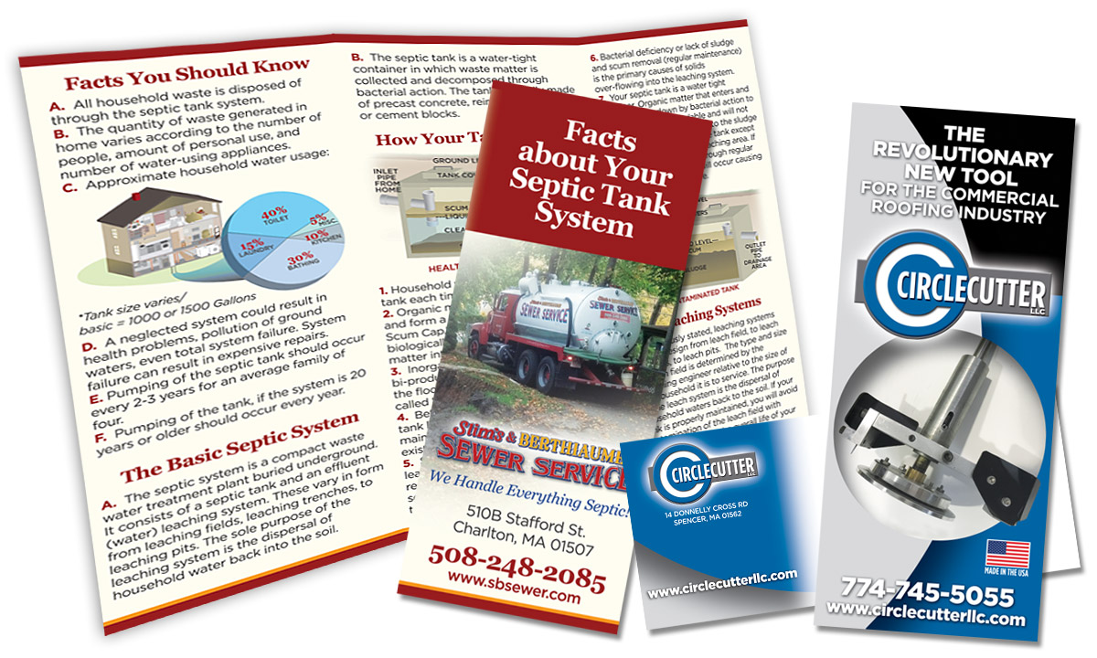 Double sided tri-fold brochures printed in full color.